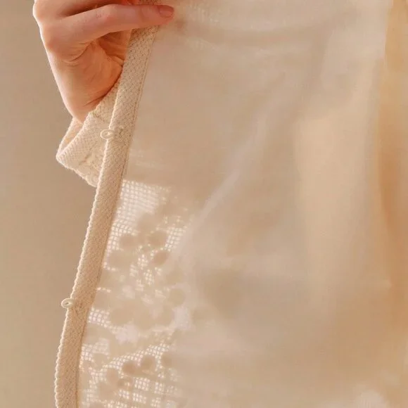 Apricot Elegant Women's Hollow-Out Bohemian Cashew Flower Pattern Coat - Picture 7 of 7